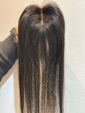 Ponytail-Friendly Hair Topper | Silk Base | Natural Black | Straight | Remy Hair India