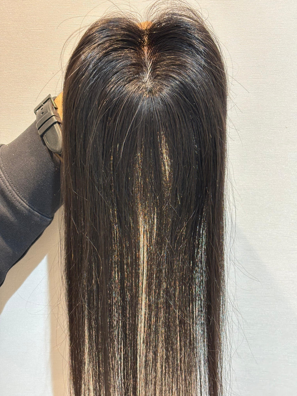 Ponytail-Friendly Hair Topper | Silk Base | Natural Black | Straight | Remy Hair India